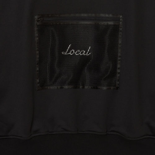 OG Logo Mesh Pocket Haif ZIP SWEAT Black