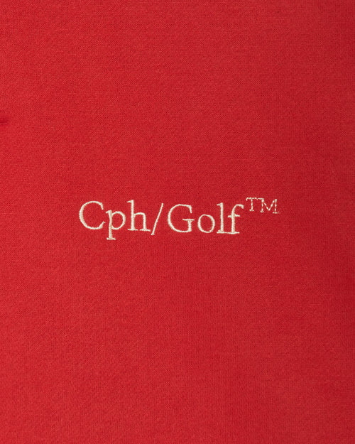 [WOMEN]#DIGNIFIED LOGO FLEECE PULLOVER L/S POLO RED