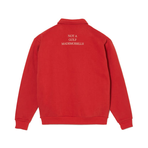 [WOMEN]#DIGNIFIED LOGO FLEECE PULLOVER L/S POLO RED