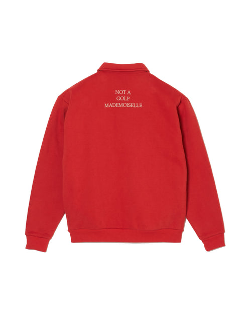 [WOMEN]#DIGNIFIED LOGO FLEECE PULLOVER L/S POLO RED