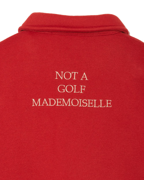 [WOMEN]#DIGNIFIED LOGO FLEECE PULLOVER L/S POLO RED