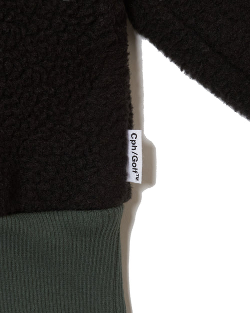 [WOMEN] #BI COLOR MOCK NECK PULLOVER BLACK