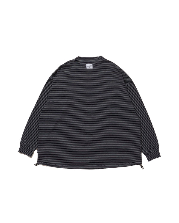 OG Embroidery L/S MOCK NECK Blue Boarder