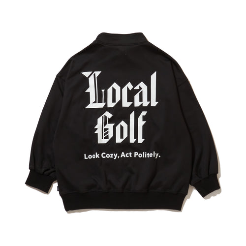 OG Logo Mesh Pocket Haif ZIP SWEAT Black