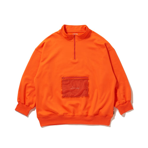 OG Logo Mesh Pocket Haif ZIP SWEAT Orange