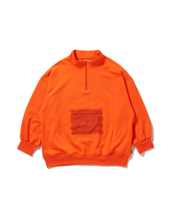 OG Logo Mesh Pocket Haif ZIP SWEAT Orange