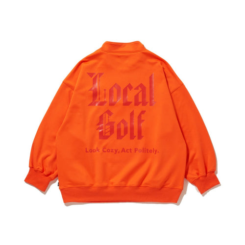 OG Logo Mesh Pocket Haif ZIP SWEAT Orange