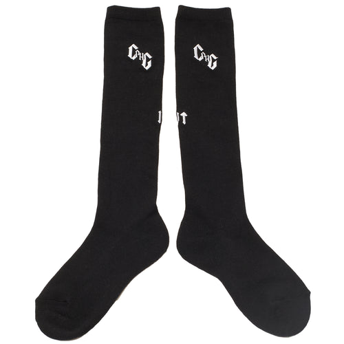 ［WOMEN］#09×2 IN OUT 2PC LONG SOCKS Black&White