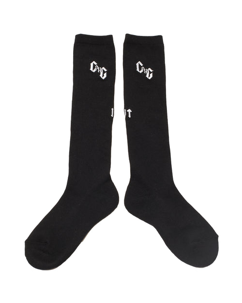 ［WOMEN］#09×2 IN OUT 2PC LONG SOCKS Black&White