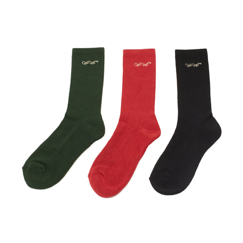 #DIGNIFIED LOGO 3PC SOCKS BLACK&RED&GREEN