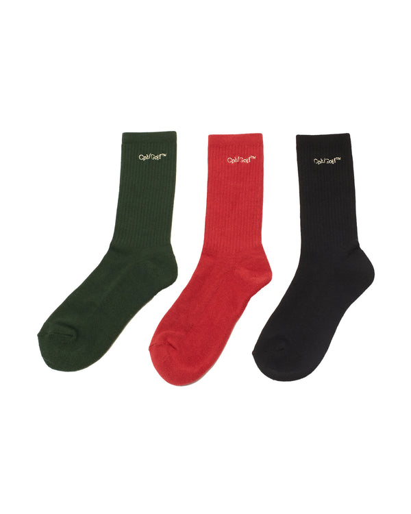 #DIGNIFIED LOGO 3PC SOCKS BLACK&RED&GREEN