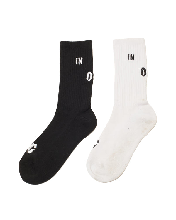 #09×2 IN OUT 2PC SOCKS  Black&White