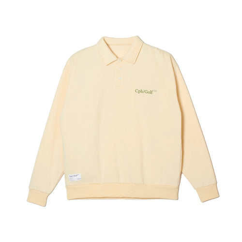 #DIGNIFIED LOGO FLEECE PULLOVER L/S POLO CREAM