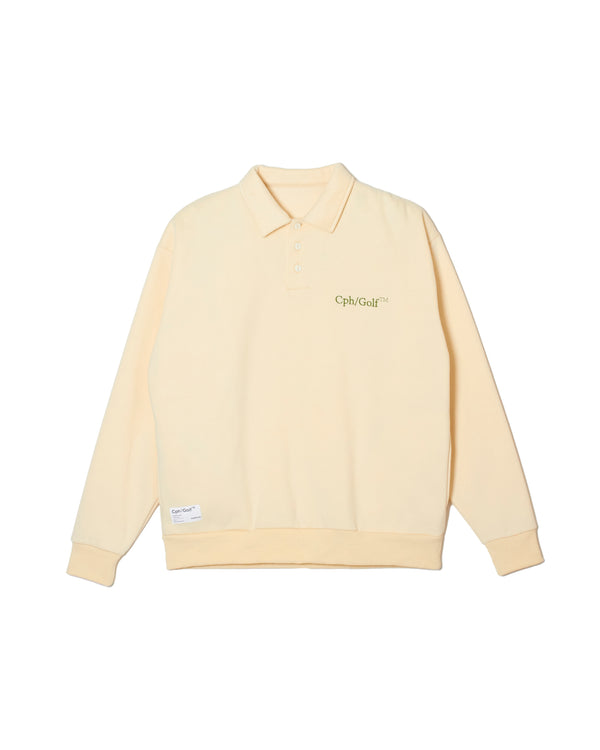 #DIGNIFIED LOGO FLEECE PULLOVER L/S POLO CREAM