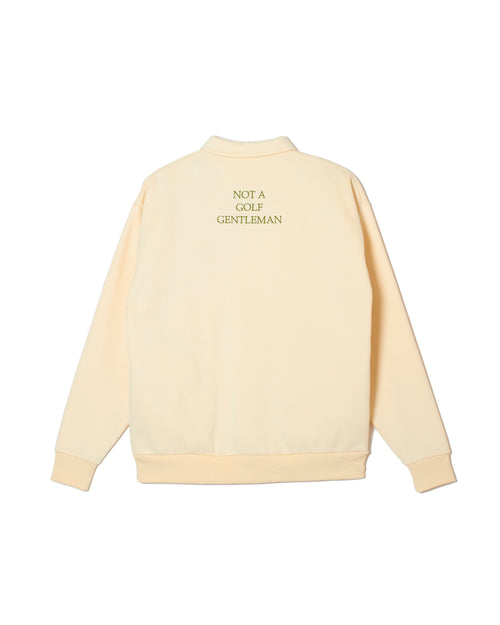 #DIGNIFIED LOGO FLEECE PULLOVER L/S POLO CREAM