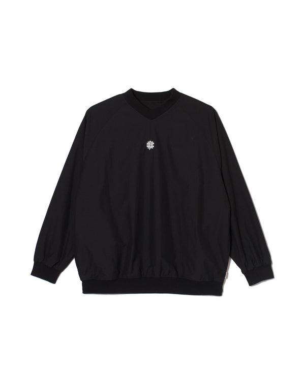 #OVERLAP LOGO NYLON PULLOVER BLACK