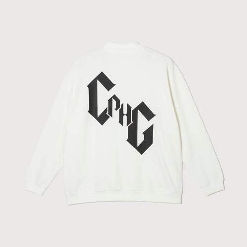 #09×2 IN OUT L/S MOCK NECK TEE WHITE