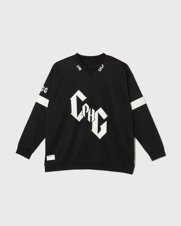 #09×2 IN OUT DOUBLE MESH L/S TEE BLACK