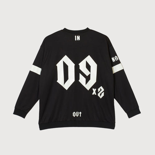 #09×2 IN OUT DOUBLE MESH L/S TEE BLACK