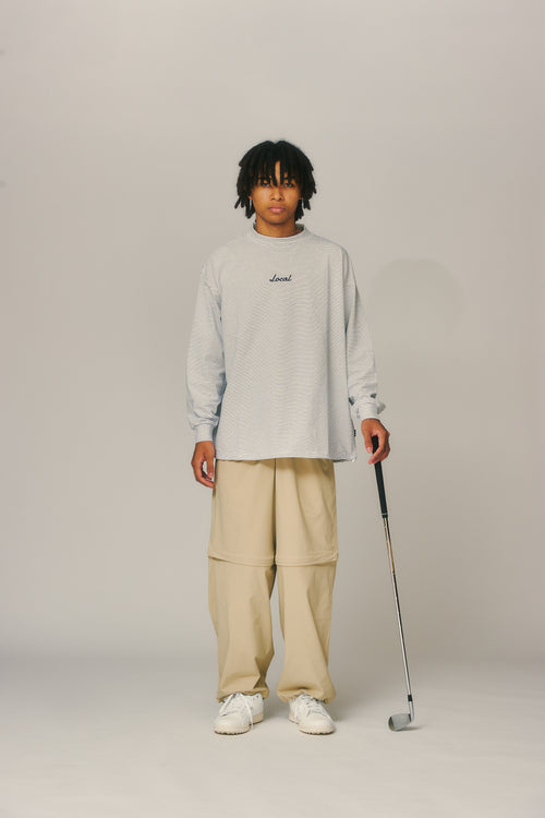 OG Embroidery L/S MOCK NECK White Boarder