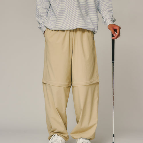 Convertible Stretch Nylon Jogger PANTS BEIGE