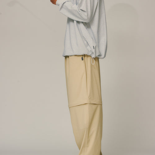 Convertible Stretch Nylon Jogger PANTS BEIGE