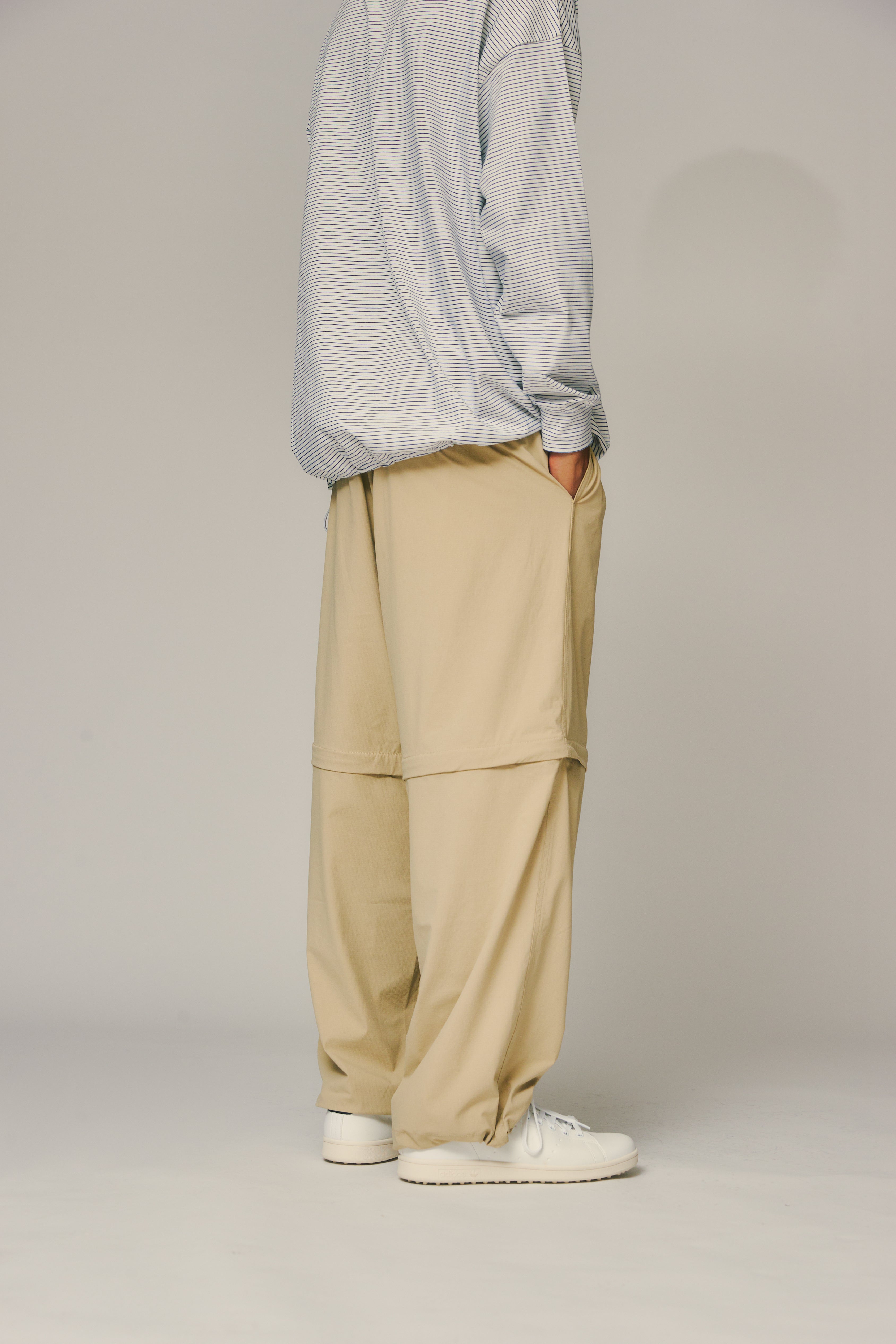 Convertible Stretch Nylon Jogger PANTS BEIGE – RUFFLOG