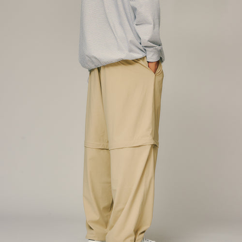 Convertible Stretch Nylon Jogger PANTS BEIGE