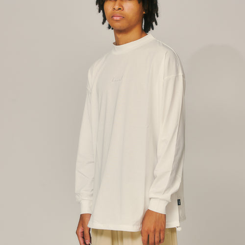 OG Embroidery L/S MOCK NECK WHITE