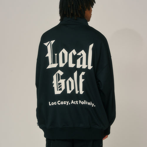 OG Logo Mesh Pocket Haif ZIP SWEAT Black