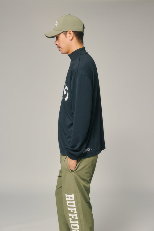 L/S FRONT LOGO MOCK BLACK