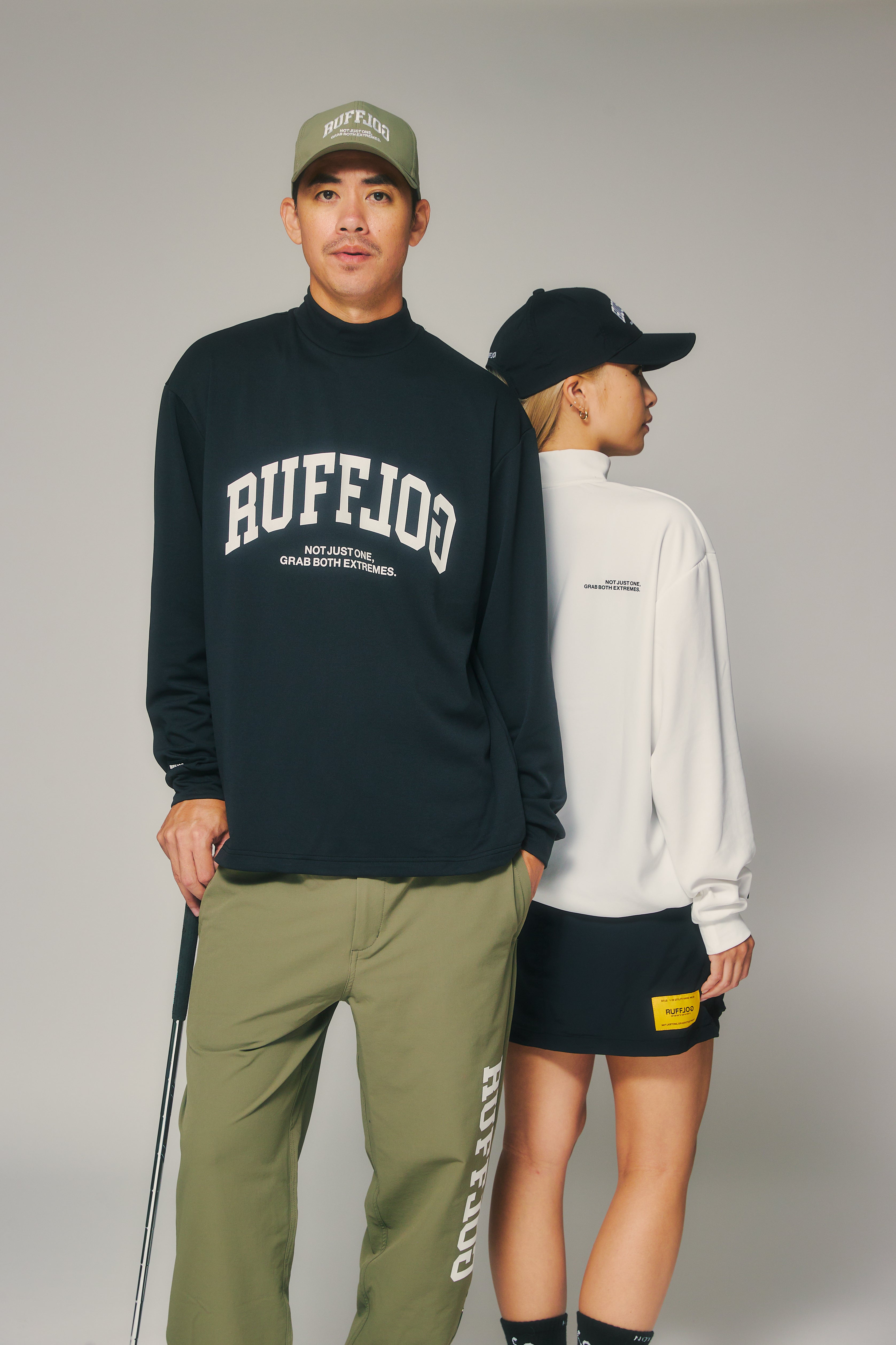 L/S FRONT LOGO MOCK BLACK – RUFFLOG