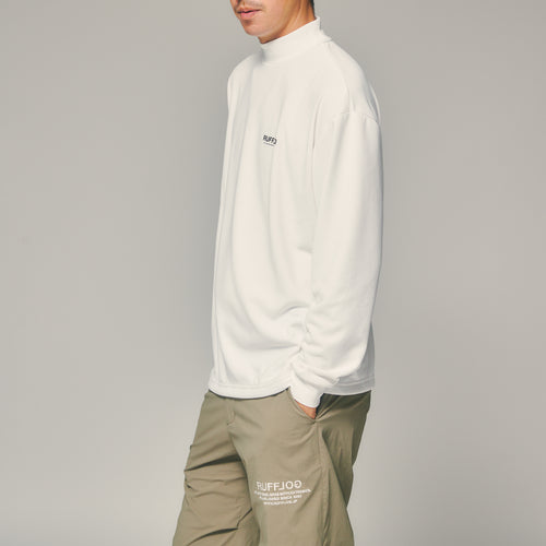 L/S MOCK NECK TEE WHITE