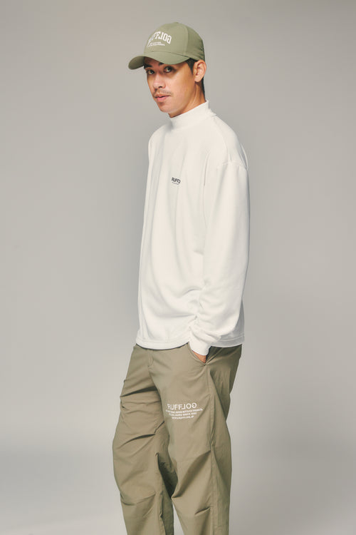 L/S MOCK NECK TEE WHITE