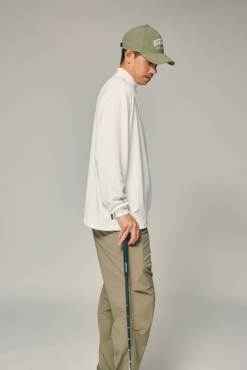 L/S MOCK NECK TEE WHITE
