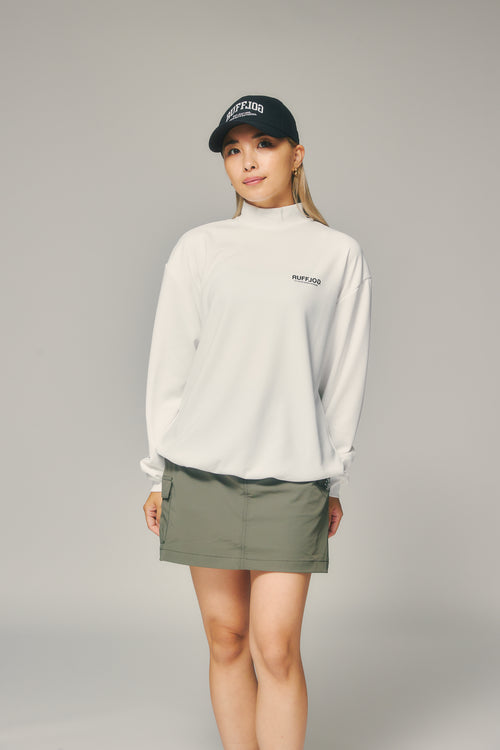 L/S MOCK NECK TEE WHITE