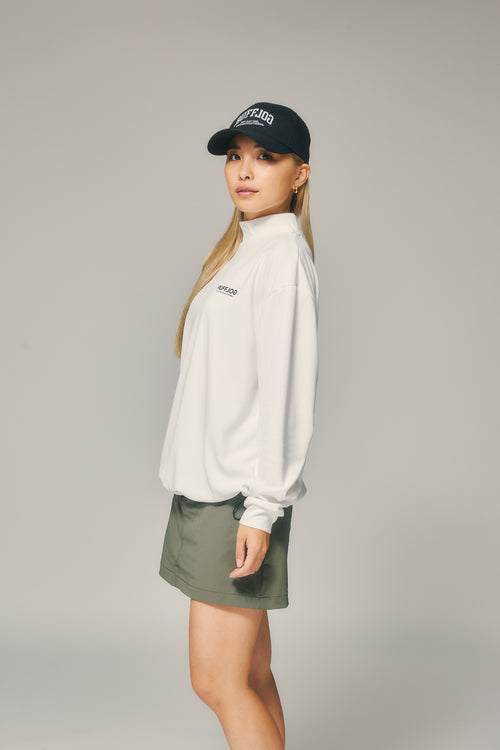L/S MOCK NECK TEE WHITE