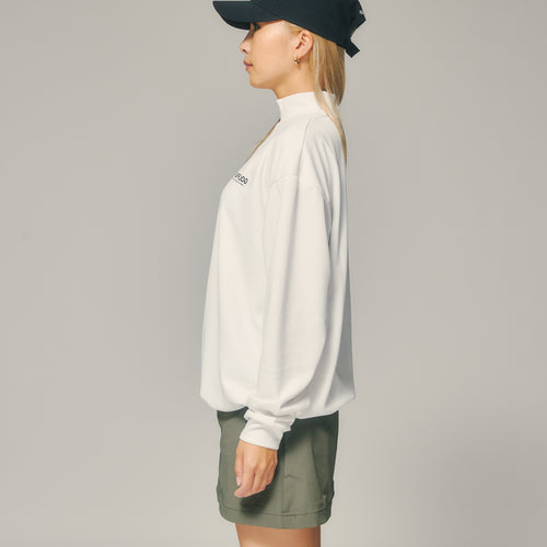 L/S MOCK NECK TEE WHITE