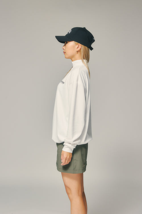 L/S MOCK NECK TEE WHITE