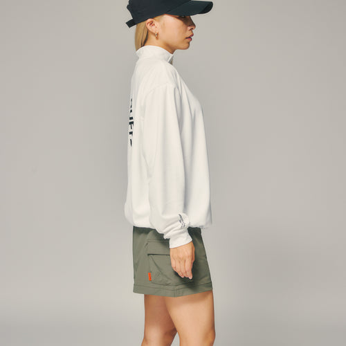 L/S MOCK NECK TEE WHITE