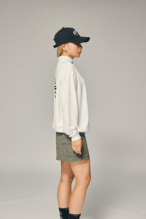 L/S MOCK NECK TEE WHITE