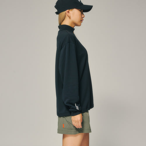 L/S MOCK NECK TEE BLACK