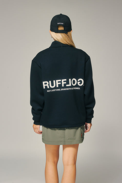 L/S BACK LOGO MOCK NECK BLACK