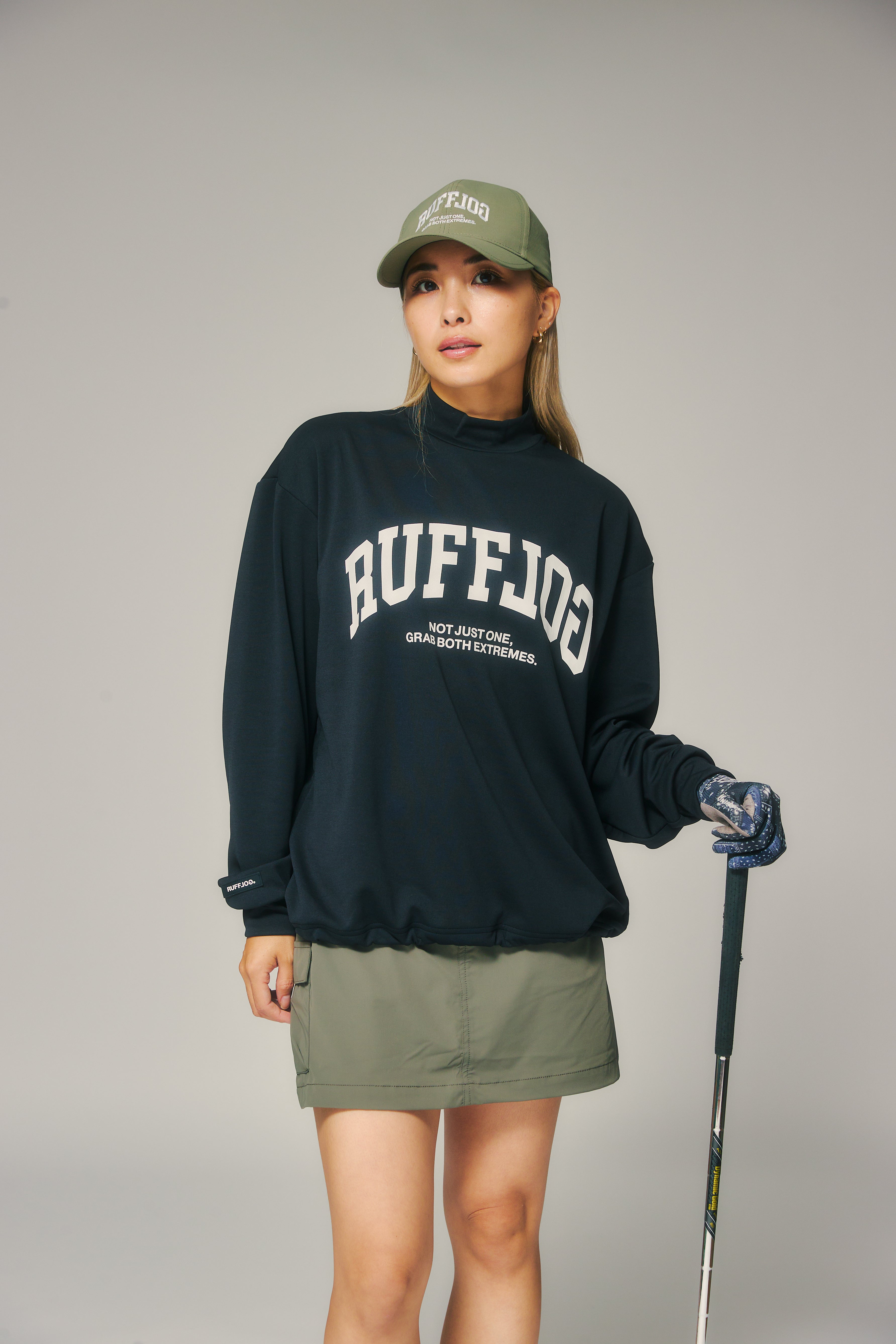 L/S FRONT LOGO MOCK BLACK – RUFFLOG