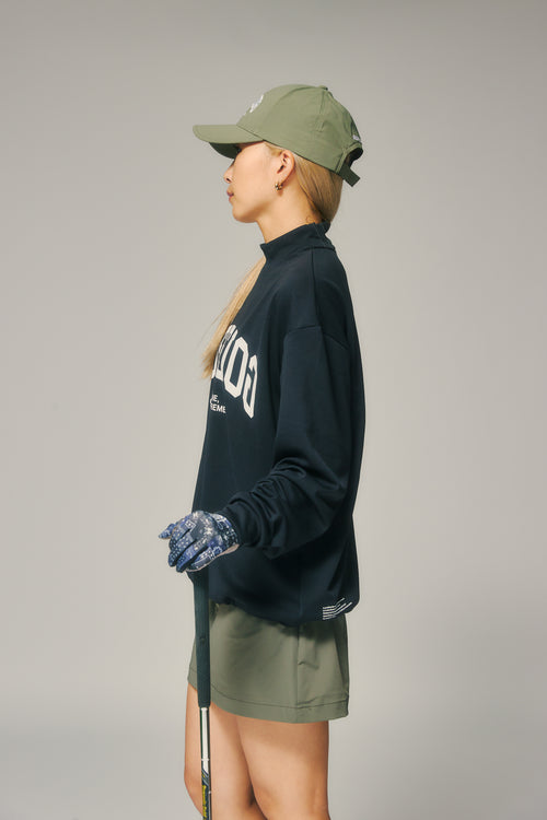 L/S FRONT LOGO MOCK BLACK