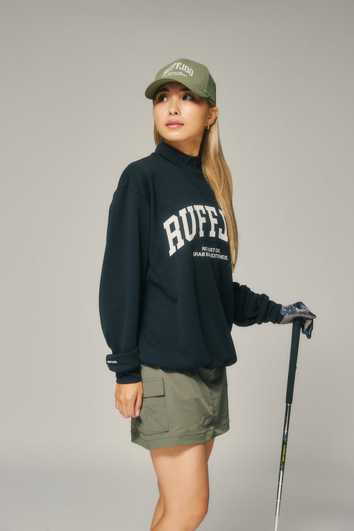 L/S FRONT LOGO MOCK BLACK