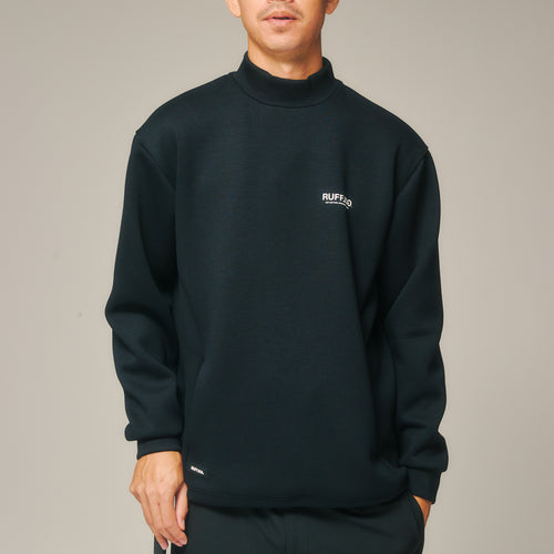 L/S BACK LOGO MOCK NECK BLACK