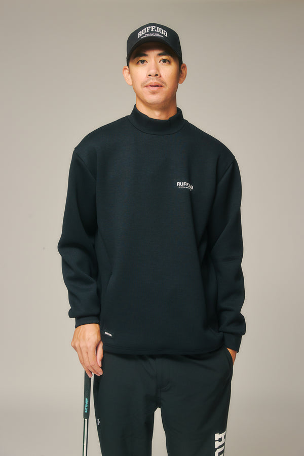 L/S BACK LOGO MOCK NECK BLACK