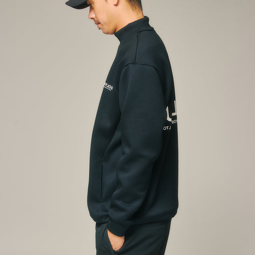 L/S BACK LOGO MOCK NECK BLACK