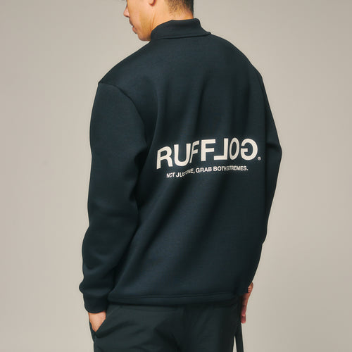 L/S BACK LOGO MOCK NECK BLACK